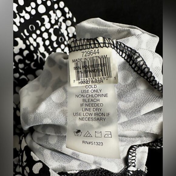 CHAUS NEW YORK BLACK/WHITE SLEEVELESS TOP- SIZE LARGE NWOT SPRING/SUMMER-SOFT - Picture 5 of 6